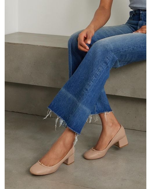 Chloé Natural Marcie Pumps Aus Leder Mit Verzierungen
