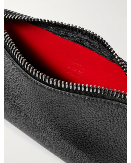 Christian Louboutin Black Cabata Clutch Aus Strukturiertem Leder Mit Nieten