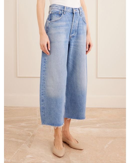 Citizens of Humanity Blue Ayla Mid-Rise Wide-Leg Jeans