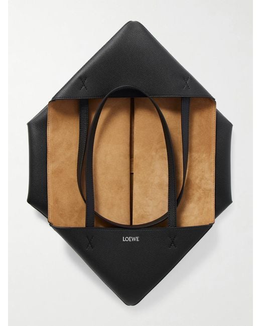 Loewe Black Puzzle Fold Horizontal Large Textured-Leather Tote