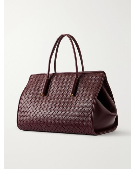 Bottega Veneta Purple Barbara Intrecciato Leather Shoulder Bag