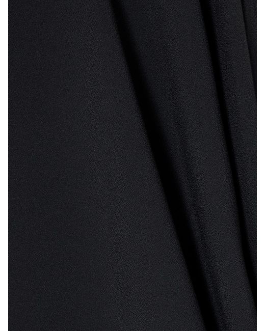 Taller Marmo Black Aga Tie-Detailed Draped Crepe Gown