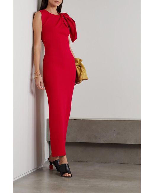 Roland Mouret Red Lady Maxikleid Aus Stretch-Jersey Mit Knoten