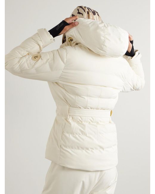 Bogner Natural Ellya Layered Belted Quilted Ski Jacket