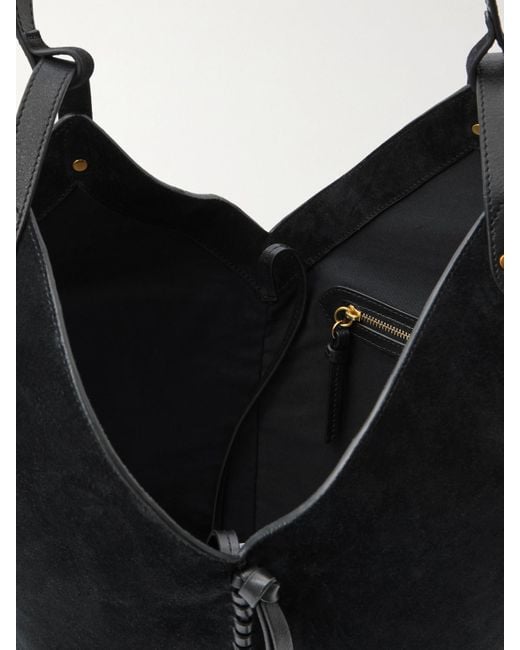 Isabel Marant Black 25E Tampa Leather-Trimmed Suede Tote