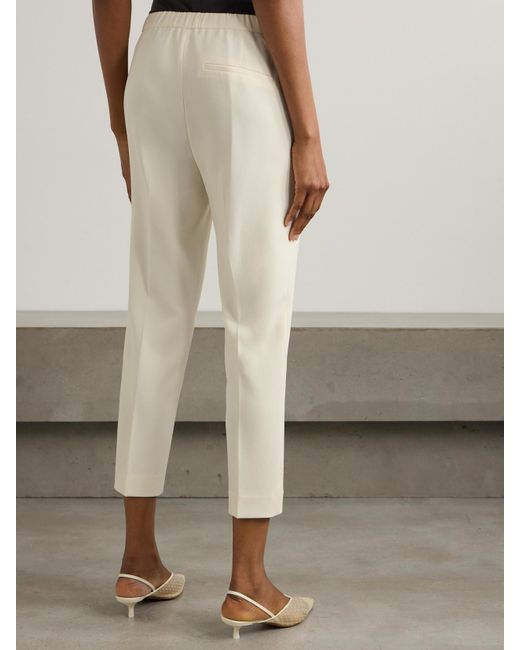 Theory Natural Treeca Crepe Cropped Slim-Leg Pants
