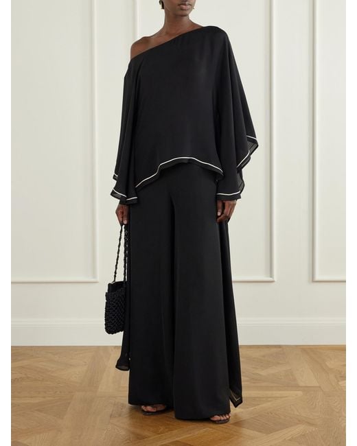 ANDRES OTALORA Black Espacio Fiel Crepe Wide-Leg Pants