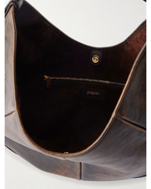 Saint Laurent Black Mombasa Paneled Leather Shoulder Bag