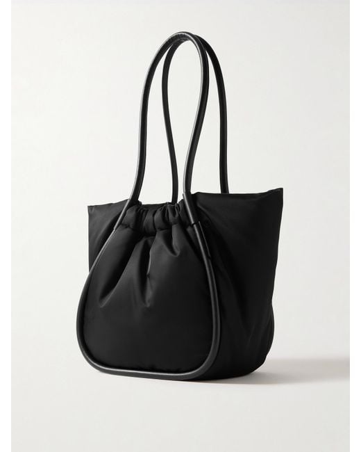 Sac À Main En Nylon À Finitions En Cuir Et À Fronces Large Proenza Schouler en coloris Black