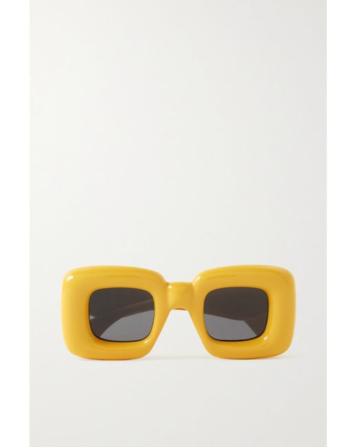 Loewe Inflated Oversized-sonnenbrille Mit Eckigem Rahmen Aus Azetat in Gelb Damen Accessoires Sonnenbrillen 