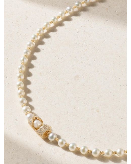 Yvonne Léon Natural 18-Karat, Pearl And Diamond Necklace