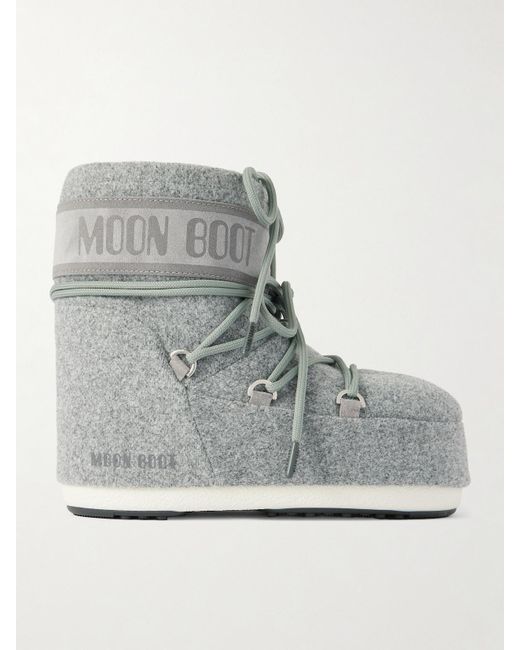 Moon Boot Gray Icon Low Schneestiefel Aus Filz Und Veloursleder