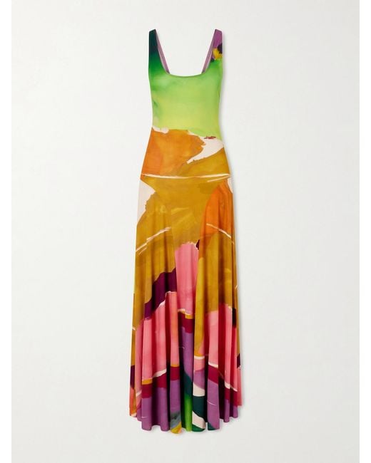Ulla Johnson White Malie Printed Stretch-Jersey Maxi Dress