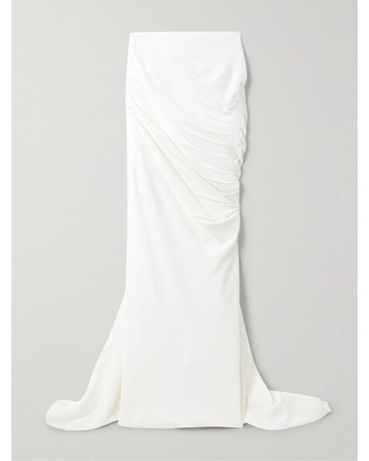 Stella McCartney White Train Maxirock Aus Crêpe Mit Raffungen