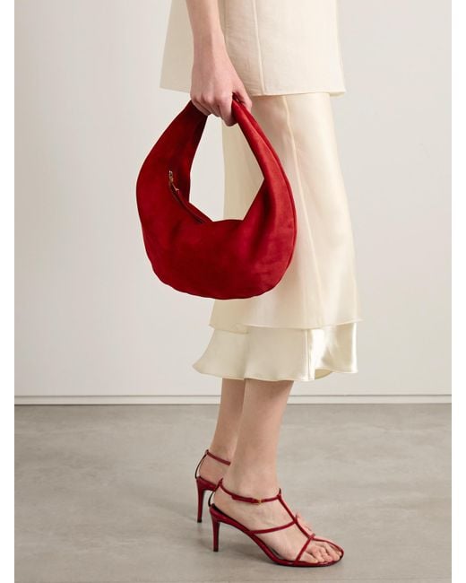 Khaite Red Olivia Mittelgroße Tote Aus Veloursleder