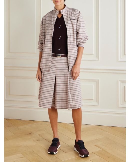 Tory Sport Multicolor Midirock Aus Kariertem Twill Mit Falten Und Gürtel