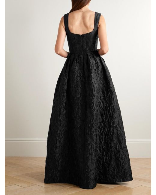 Rebecca Vallance Black Vanilla Dreams Cloqué Gown