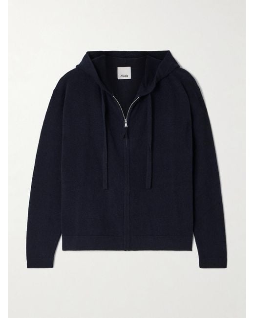 Allude Blue Wool And Cashmere-Blend Hoodie