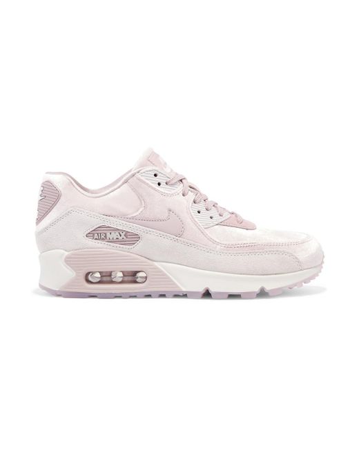 Nike Air Max 90 Lx Velvet And Suede Sneakers in Pink | Lyst Canada