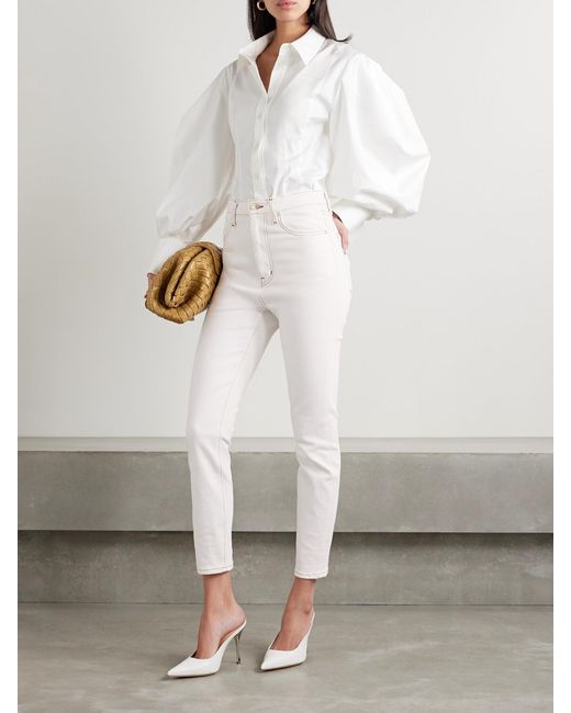 FRAME White Carolina Herrera The Taper High-Rise Skinny Jeans