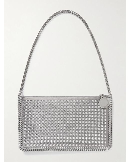 Sac Porté Épaule En Satin À Ornements Falabella Stella McCartney en coloris Gray