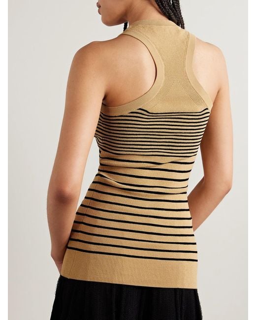 Proenza Schouler Natural Roberts Striped Stretch-Knit Tank