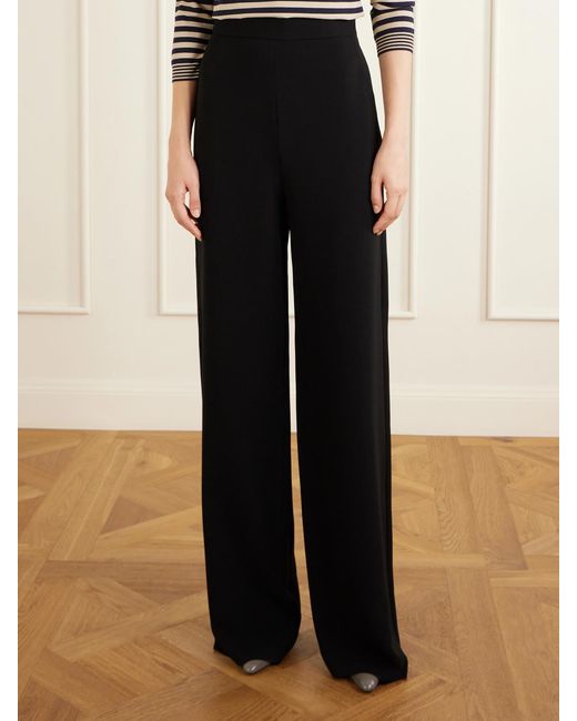 Max Mara Blue Crepe Wide-Leg Pants