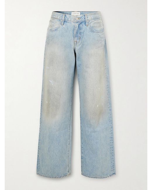 SLVRLAKE Denim Blue Mica Relaxed Low-Rise Wide-Leg Jeans