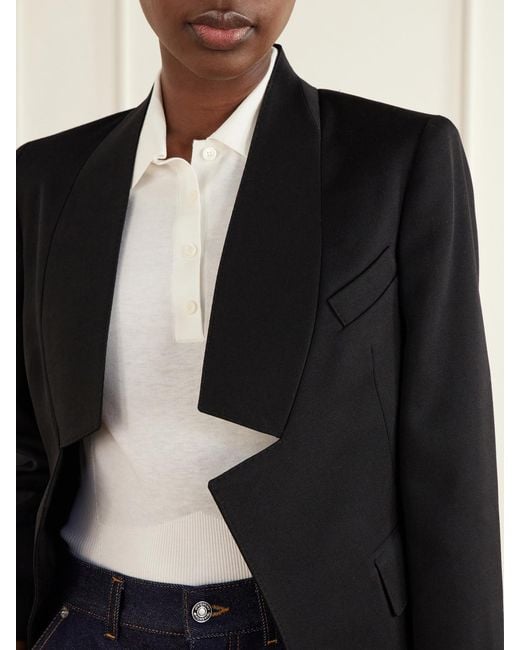 Givenchy Black Reverse Lapel Wool Grain De Poudre Jacket
