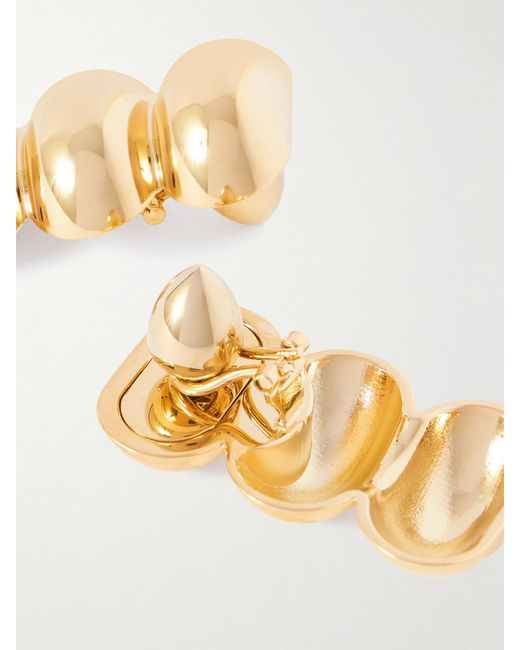 Alaïa Metallic Goldfarbene Ohrringe