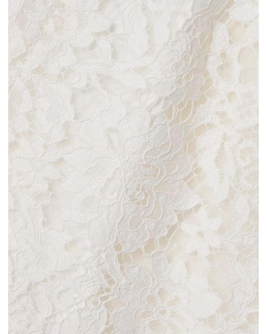 Gucci White Shorts Aus Schnurgebundener Spitze Mit Print