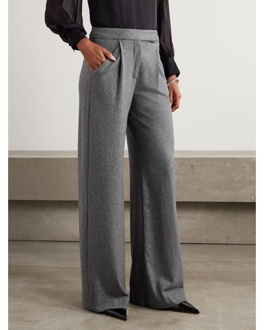 Veronica Beard Gray Marbeau Hose Mit Geradem Bein Aus Webstoff Mit Falten