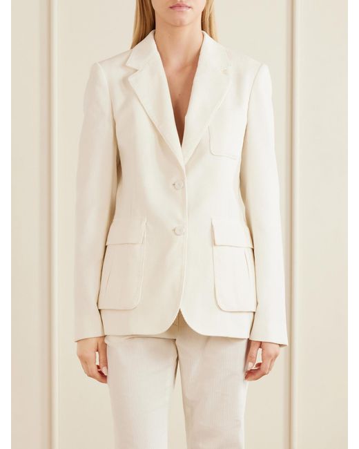 Gabriela Hearst Natural Louisa Cotton Ribbed Blazer
