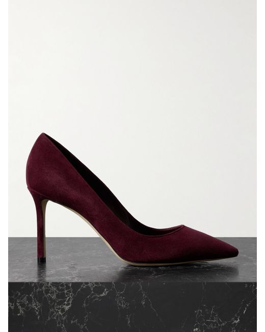 Jimmy Choo Brown Romy 85 Suede Pumps