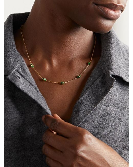 L'Atelier Nawbar Natural Atoms The 5 Dots 18-Karat, Enamel And Diamond Necklace