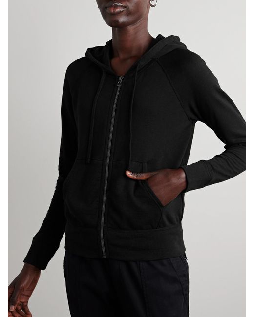 James Perse Black Vintage French Cotton-Terry Hoodie