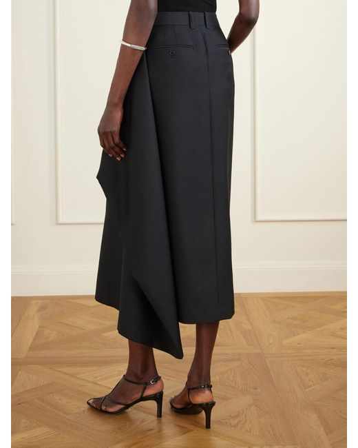 Heirlome Blue Augusta Wool And Silk-Blend Faille Midi Skirt