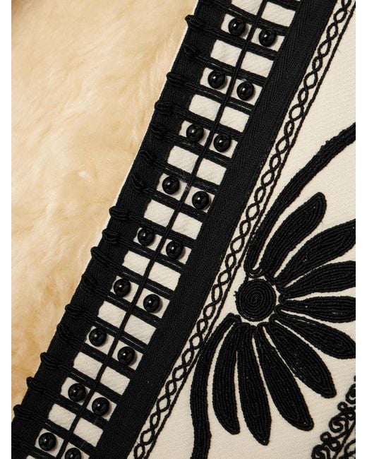 Sea Black Ambrose Verkürzte Weste Aus Baumwoll-Canvas Mit Zierperlen Und Stickereien