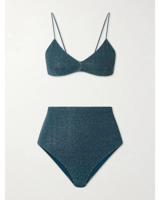 Oseree Blue Lumière Lurex Bikini