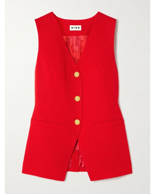 Rixo Red Ingrida Bouclé Vest