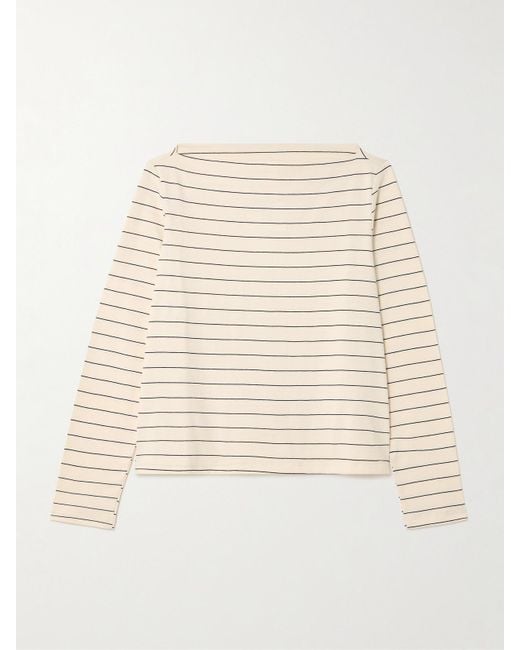Leset Natural Margo Striped Cotton-Jersey T-Shirt