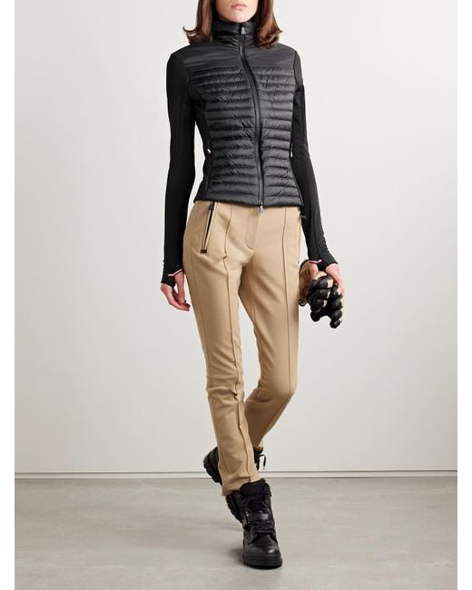 Moncler Black Power Grid Baselayer Aus Gestepptem Shell Und Polartec Jersey Mit Daunenfüllung