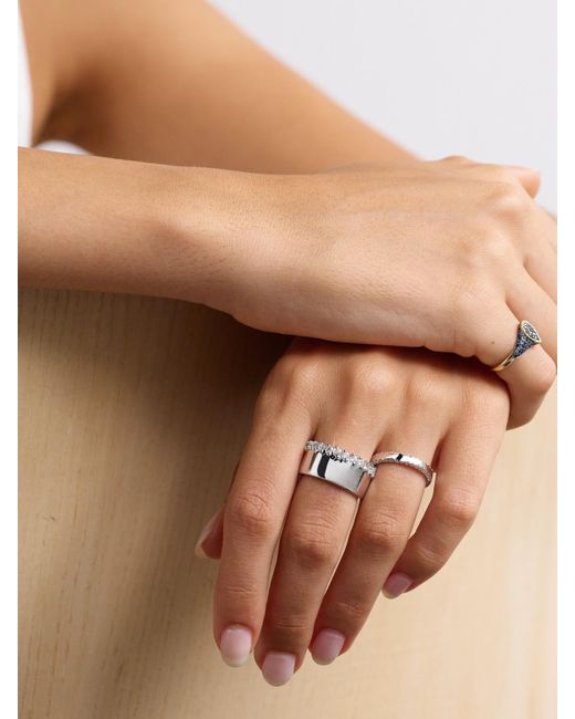 Yvonne Léon Gray Grignotée 18-Karat Diamond Ring