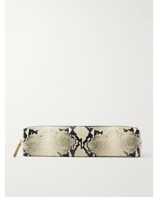 Khaite Natural Kye Clutch Aus Leder Mit Schlangeneffekt