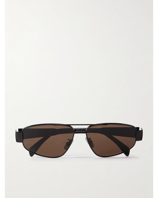 Céline Black Triomphe Aviator-Style Metal And Acetate Sunglasses