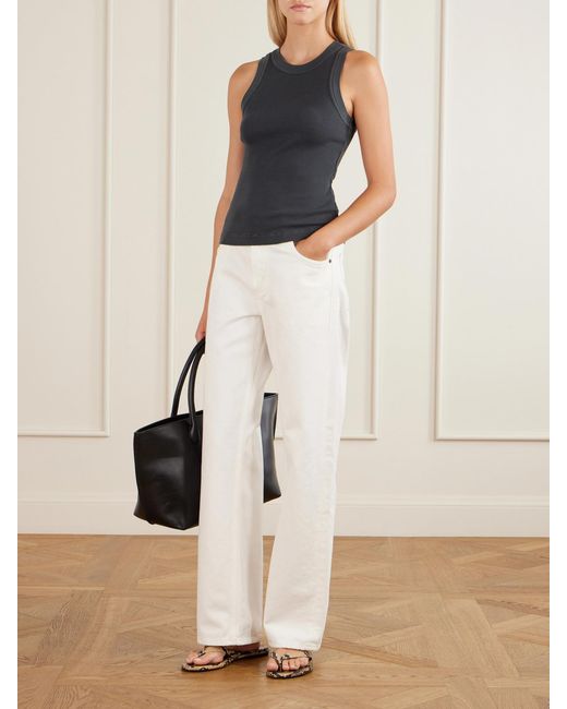 Citizens of Humanity Blue Isabel Ribbed Cotton And Tencel Lyocell-Blend Tank