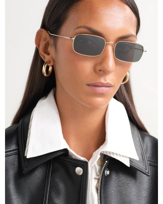 Oliver Peoples Gray Rectangle-Frame-Tone Sunglasses