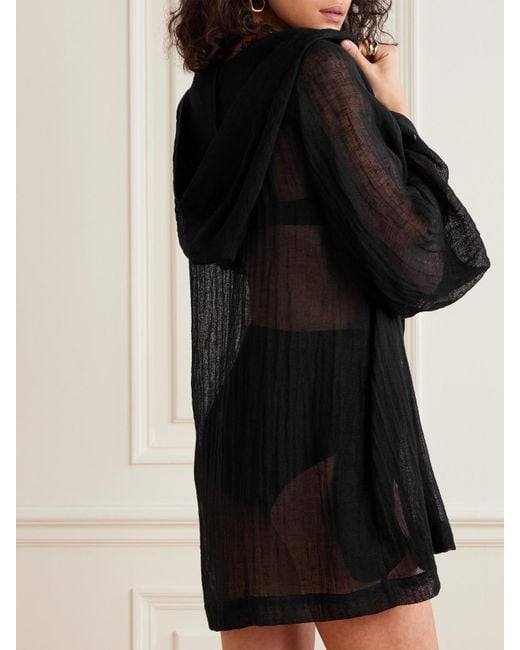 Lisa Marie Fernandez Black Cape Aus Gaze Aus Einer Leinenmischung