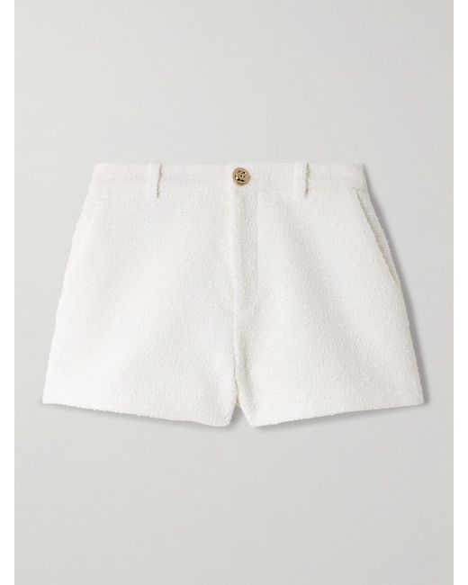 Gucci Natural Cotton-Blend Bouclé Shorts