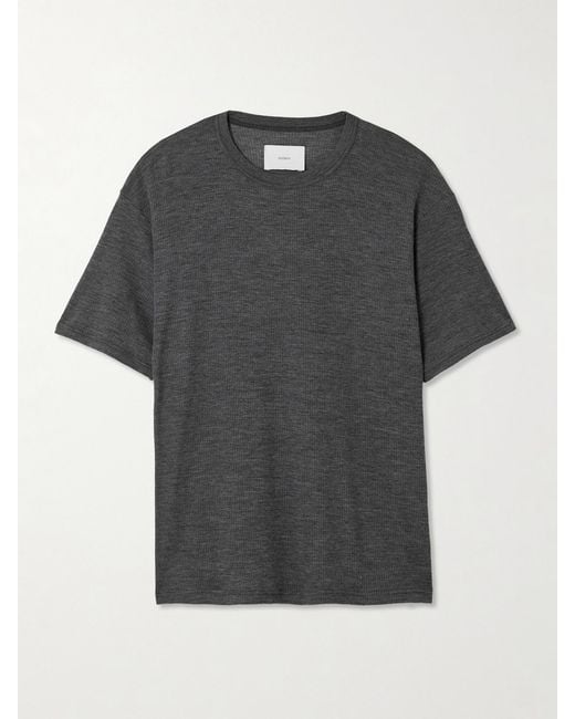 Ssstein Gray Ribbed Wool T-Shirt
